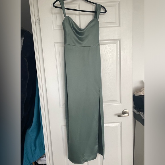 JENNY YOO SAWYER BRIDESMAID GOWN EUCALYPTUS Size 4 - Picture 6 of 8